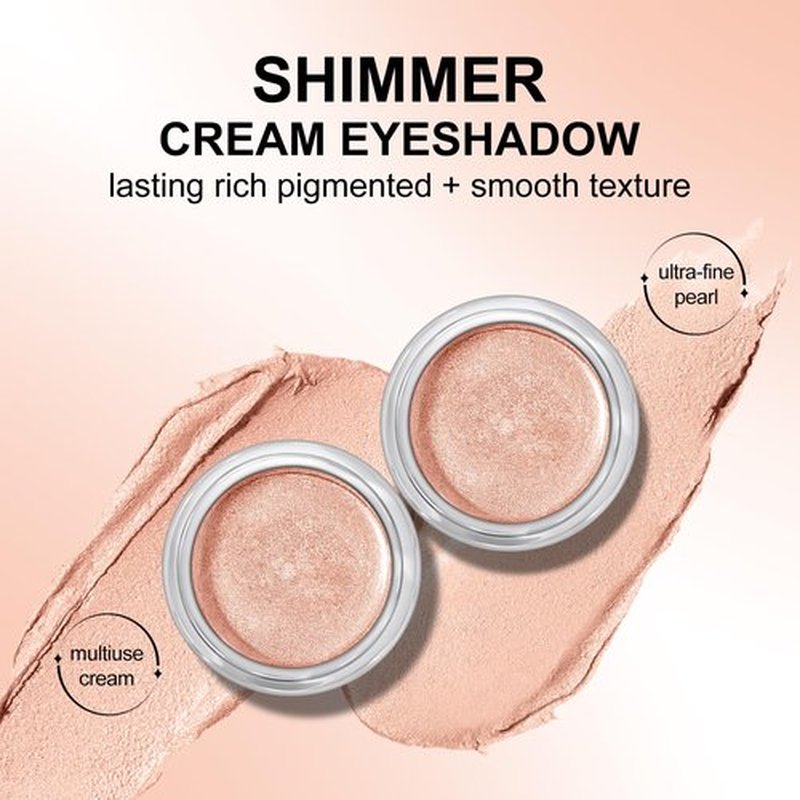 KYDA Shimmer Cream Eyeshadow, Smooth Ice Cream-like Texture, Lasting High Pigmented Creamy Formula, Blendable Shimmer Finish, Face & Eyes Highlighter, Multiuse Shimmer Cream, #08