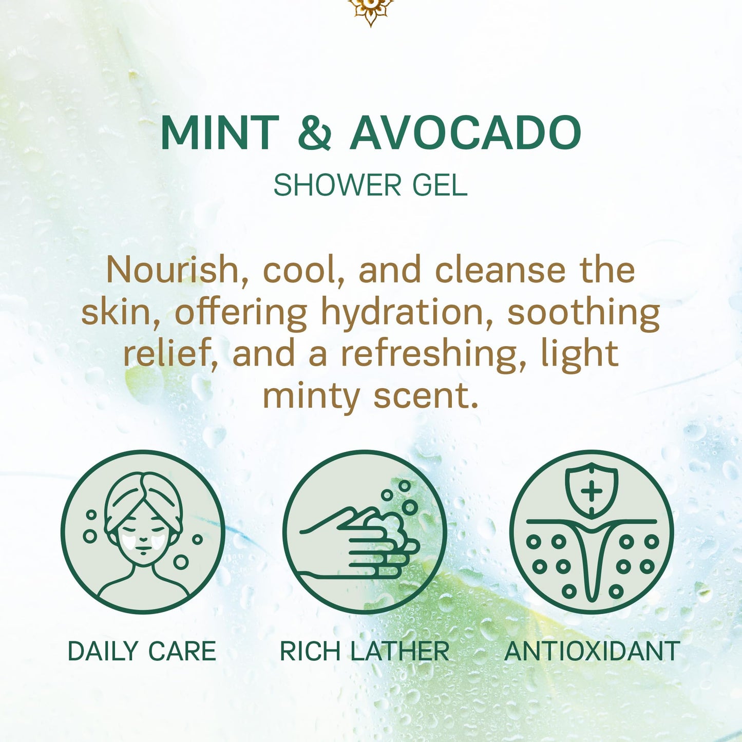 AUTHENTIC BATH & SOAP Sensitive Skin Body Wash – Organic Mint Essential Oil & Avocado Butter – Hydrating Shower Gel with Vitamin E & Hyaluronic Acid – SLS Free, Moisturizing & Refreshing, 16.9 Fl Oz
