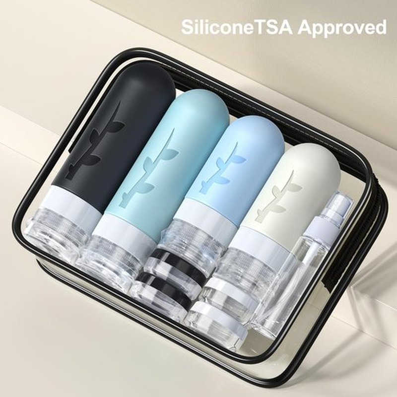 18 Pcs Travel Bottles for Toiletries, Silicone Travel Size Toiletries of Travel Containers Set, Refillable & Leakproof Travel Bottles Kit with TSA Approved Travel Size Bottles (black)