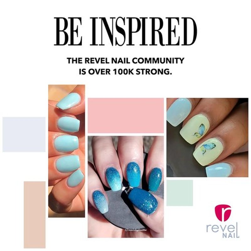 Revel Nail Dip Powder - Blue Powder Dip Nail Polish, Chip Resistant Dip Nail Powder with Vitamin E and Calcium, DIY Manicure, Bliss