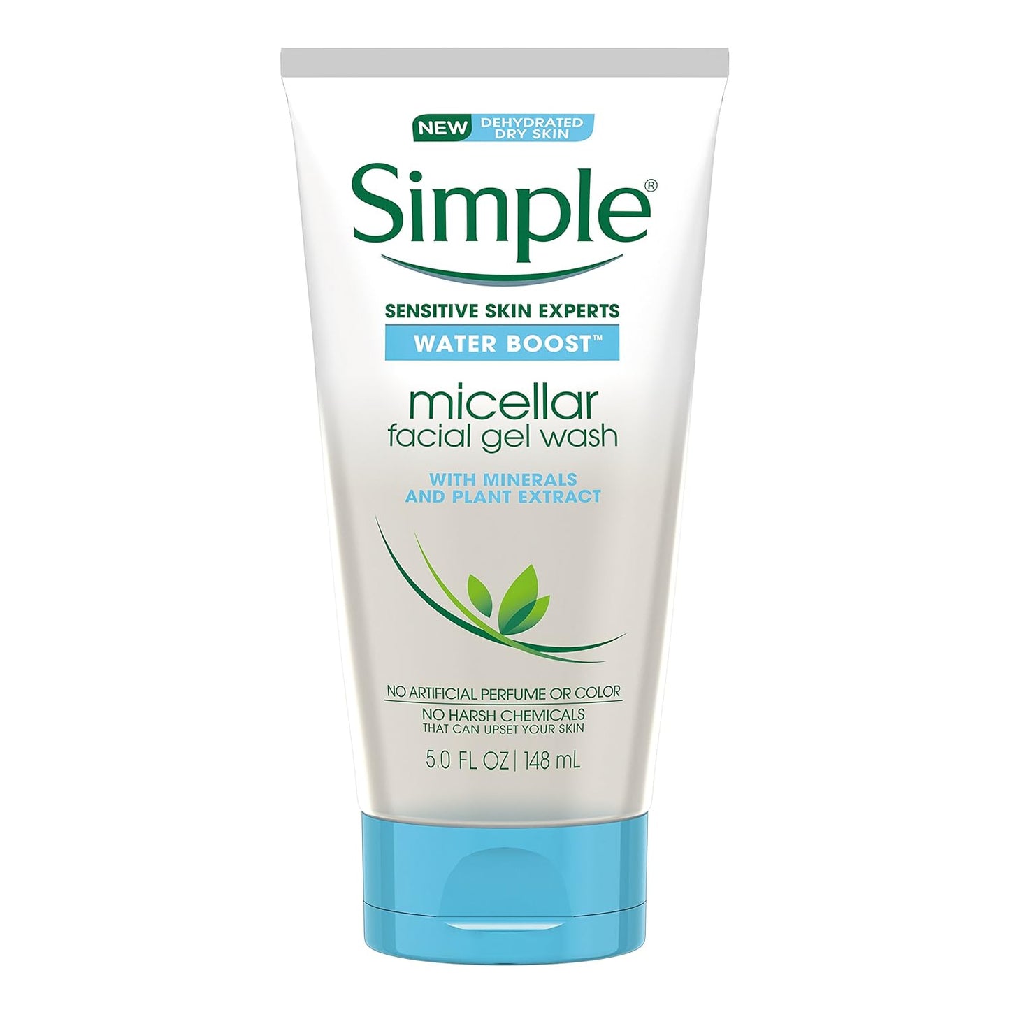 Simple Water Boost Micellar Facial Gel Wash for Sensitive Skin, 5 Ounce (Pack of 3)
