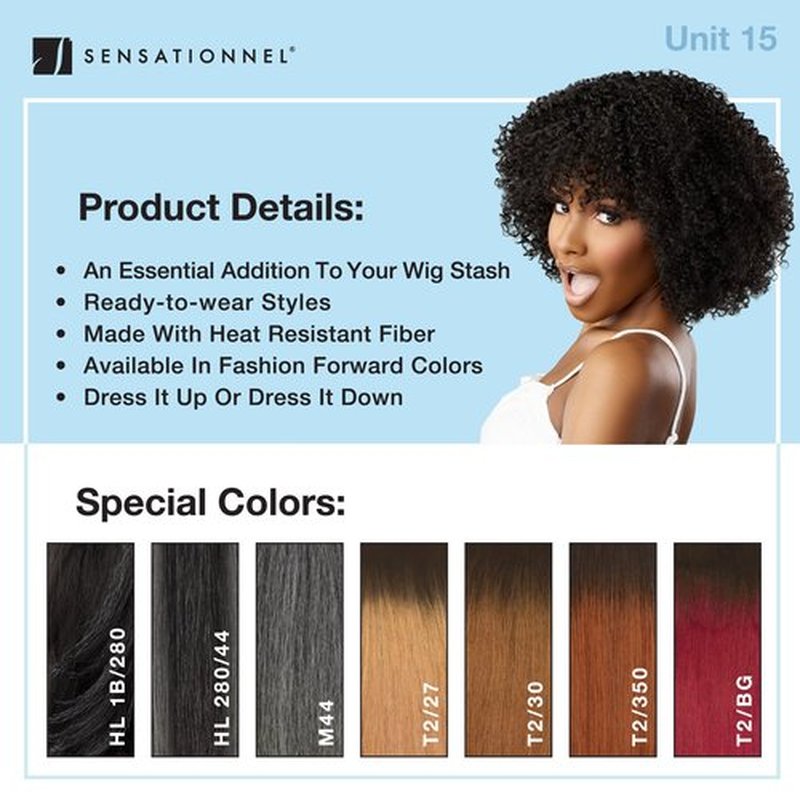 Sensationnel Dashly wig - Dashly wig 15 synthetic easy wear non lace cap heat safe wig - Dashly Wig Unit 15 (1 JETBLACK)