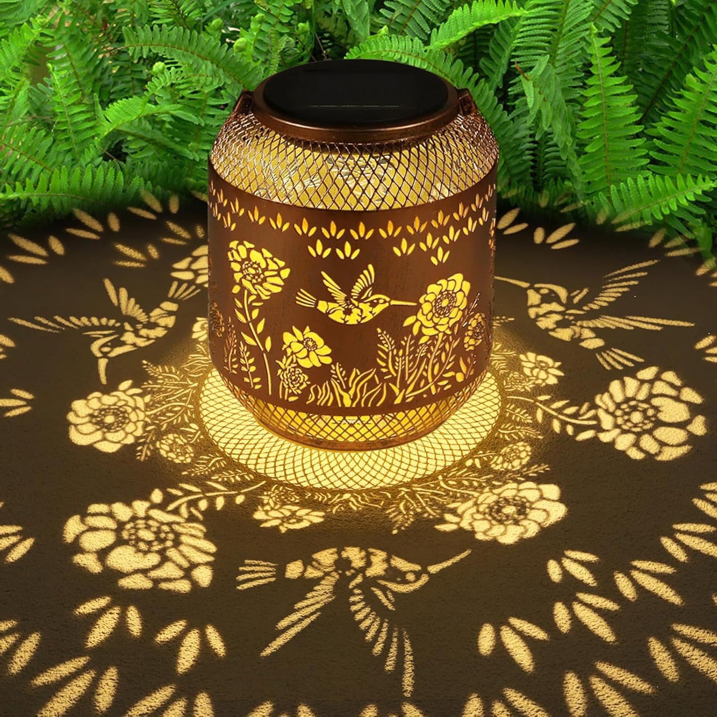 Solar Lanterns Outdoor Waterproof Christmas Birthdays Gifts for Women Mom Grandma Butterfly Garden Decor Metal Hanging Solar LED Lights for Patio(Hummingbird)