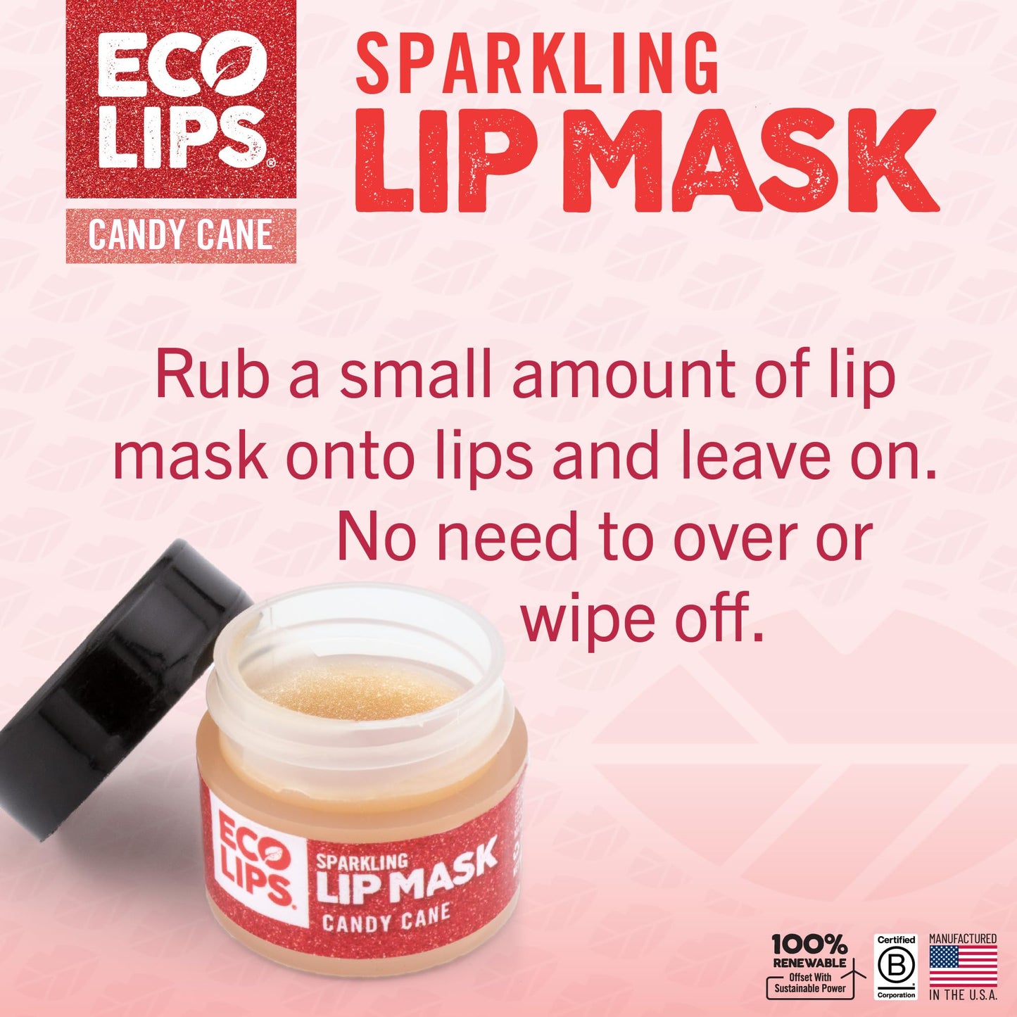 Eco Lips Candy Cane Lip Scrub & Nourishing Lip Mask, 2 Count, 0.25 oz