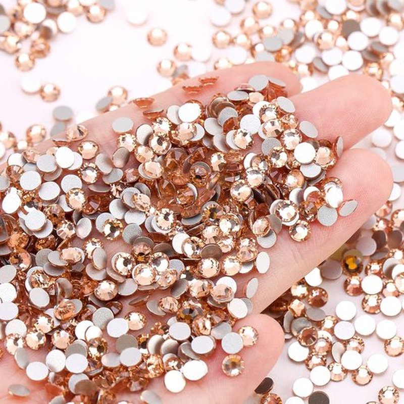 Rhinestones Flatback Rhinestones for Crafts Glass Nail Rhinestones Nail Gems Crystals Non Hotfix Rhinestones for Makeup Bags Shoes Decoration DIY(SS20,1440pcs,Champagne)