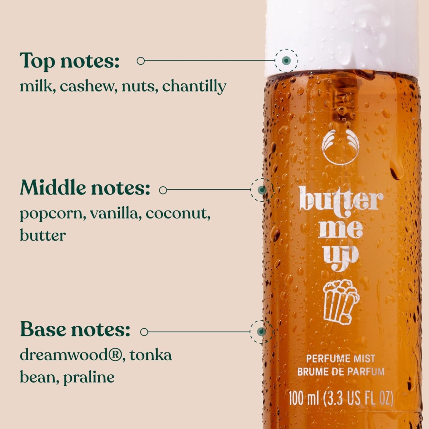 The Body Shop Perfume Mists | Fragrance Spray for Women with Sweet Notes for Everyday Wear | 100 ml / 3.3 fl oz (Butter Me Up)