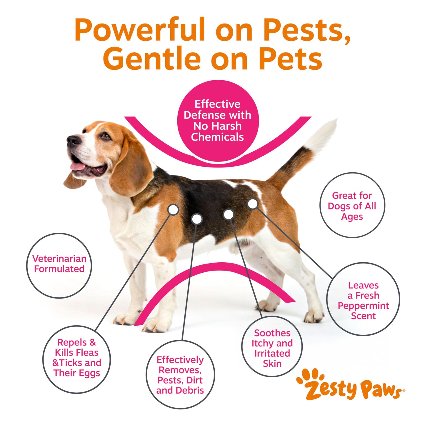 Zesty Paws Flea and Tick Shampoo for Dogs - Veterinarian Formulated Flea Shampoo for Dogs to Kill Fleas, Ticks & Their Eggs - Soothes Itchy & Irritated Dog Skin - Cedarwood, Rosemary & Peppermint Oil
