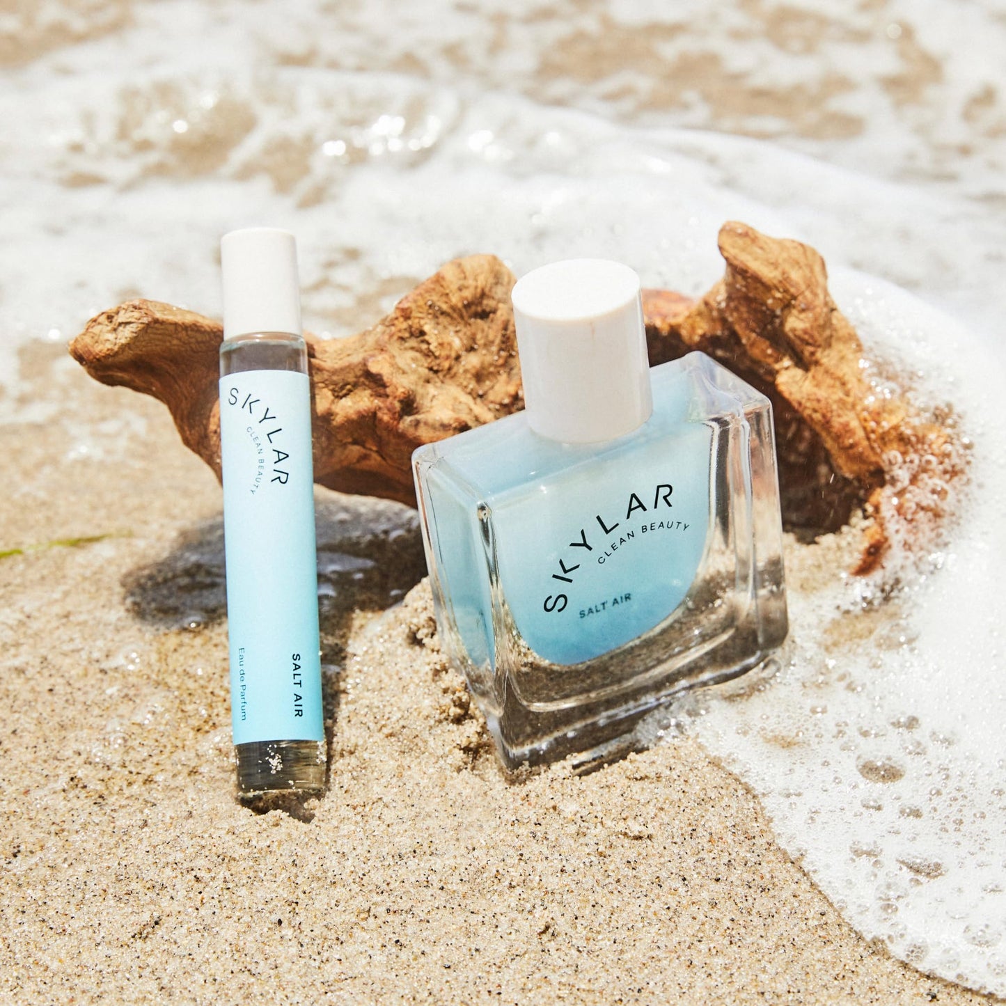 Skylar Salt Air Travel Perfume for Women - Mini Fresh Beach Perfume, Driftwood, Sea Salt & Water Lily Notes - Hypoallergenic, Vegan, Clean Fragrance for Sensitive Skin - 10mL / 0.33 Fl oz