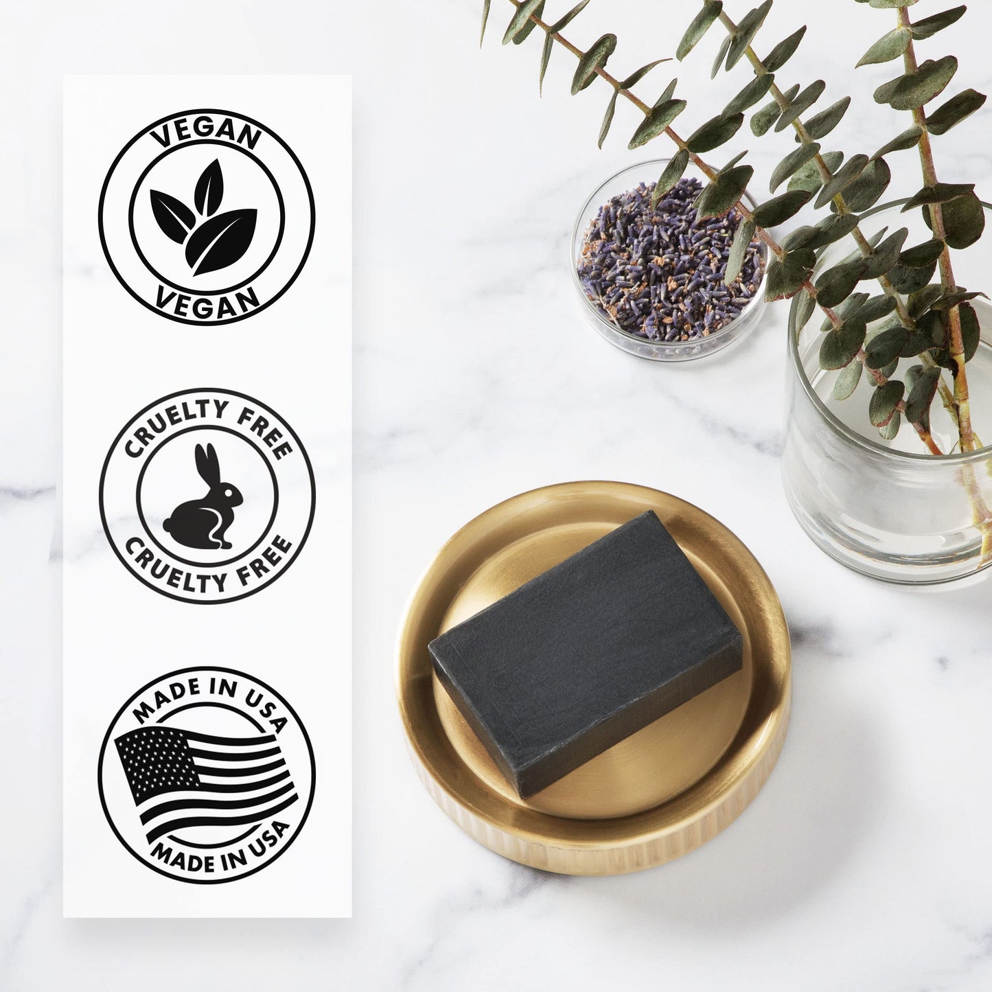 Truremedy Naturals Natural Activated Charcoal Soap Bar (2-Pack) - Hand, Foot & Body Soap - Tea Tree, Peppermint & Charcoal Soap - Vegan, Cruelty Free - Made In USA - 8 Oz