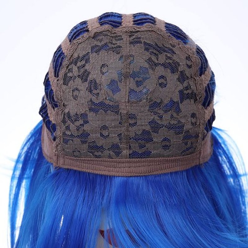 PATTNIUM 12 Inches Blue Bob Wig Short Royal Blue Wig with Bangs Blue Bob Wig for Women and Girls Heat Resistant Synthetic Wig (Royal Blue)