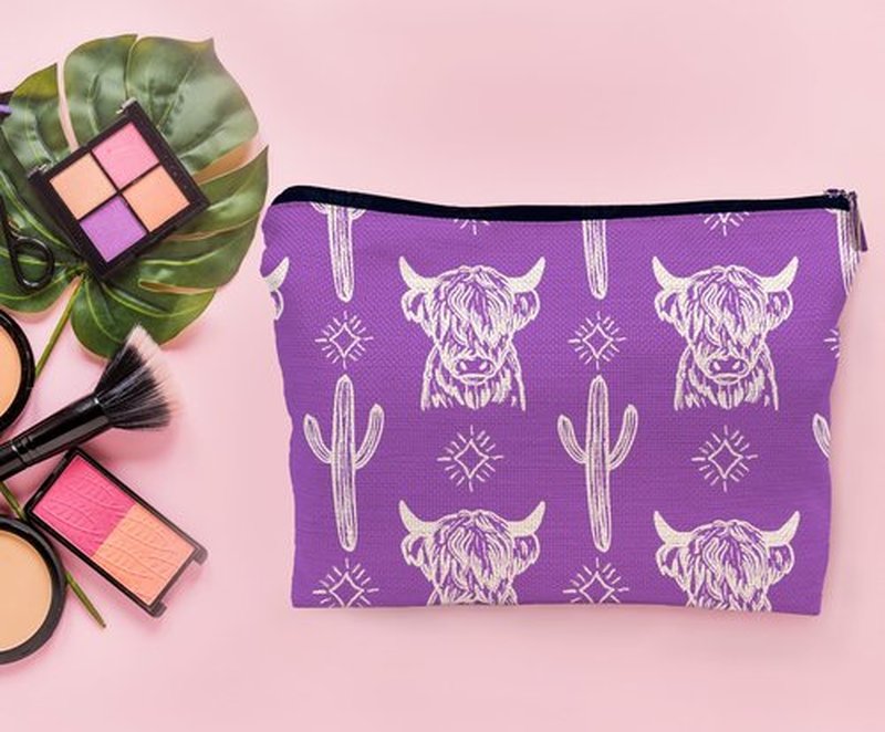 Lacosu Western Makeup Bag,Western Gifts For Women,Cow Makeup Bag,Cowgirl Stuff,Western Stuff For Women,Western Gifts,Cowgirl Gifts(COW C)