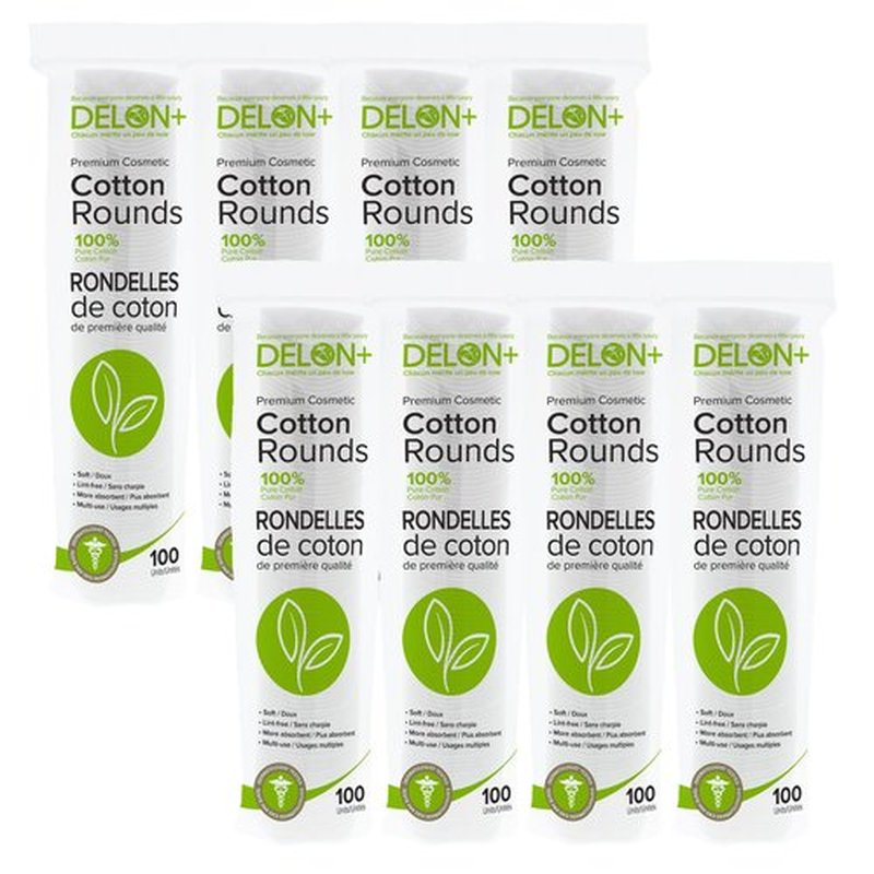 DELON Premium Cosmetic Cotton Rounds, 800 count