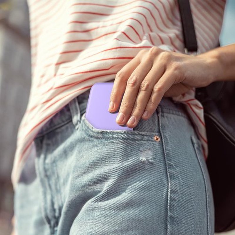 Kintion Pocket Mirror, 1X/3X Magnification LED Compact Travel Makeup Mirror with Light for Purse, 2-Sided, Portable, Folding, Handheld, Small Lighted Mirror for Gift, Purple