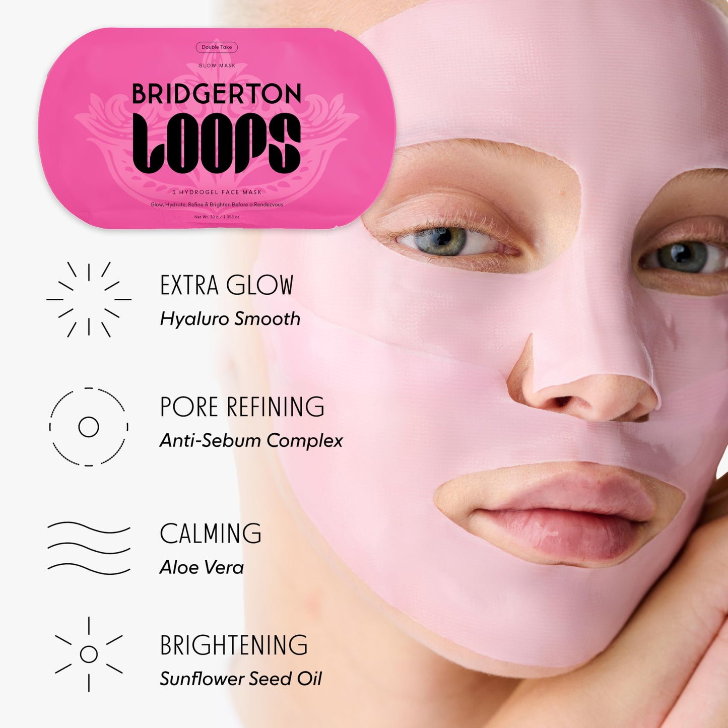 LOOPS Bridgerton™ NETFLIX Royal Treatment Set - Korean Face Masks, 2pc