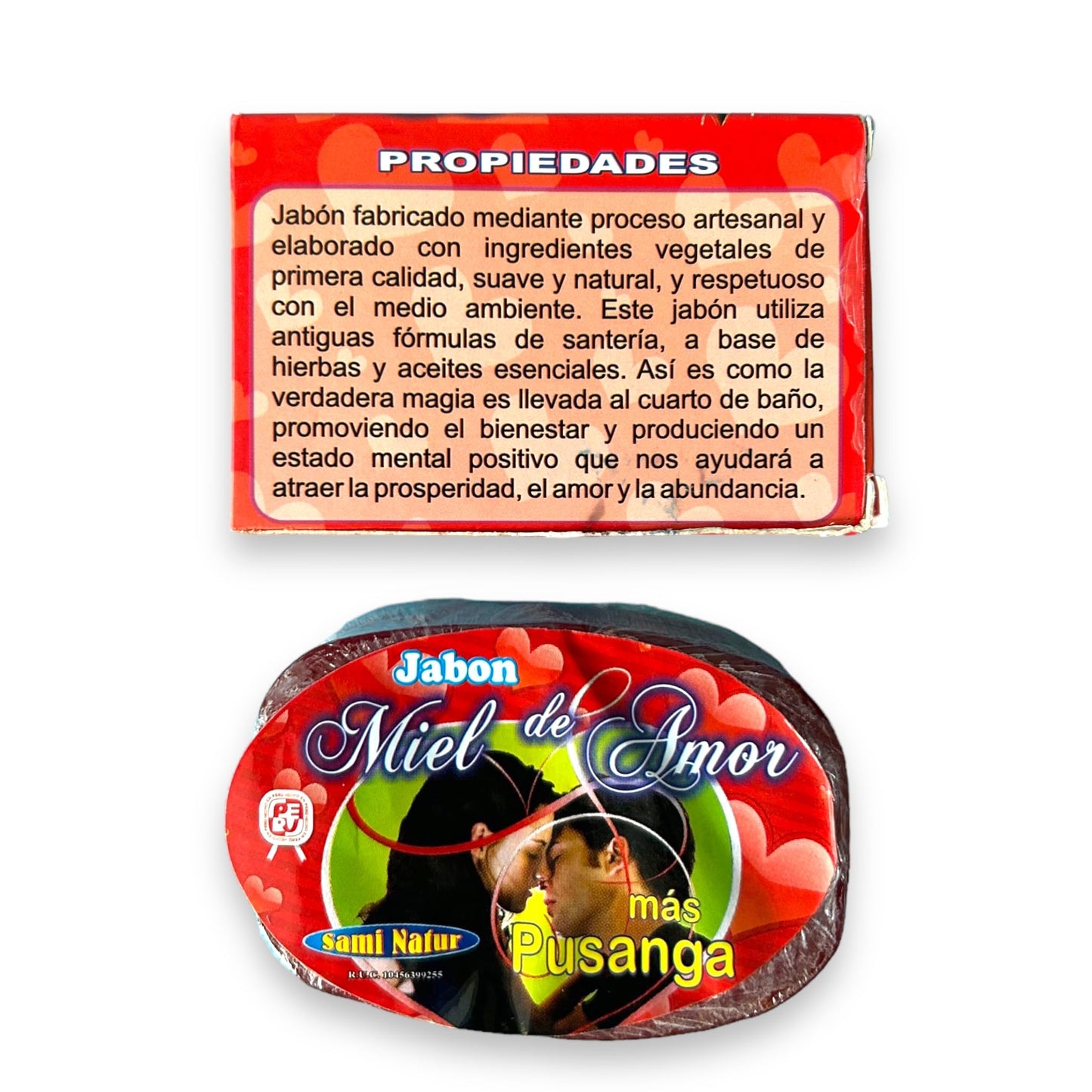 Pusanga and Miel de Amor Bar soap to Attract love, soap with herbs for love and romance, Jabón para atraer el amor