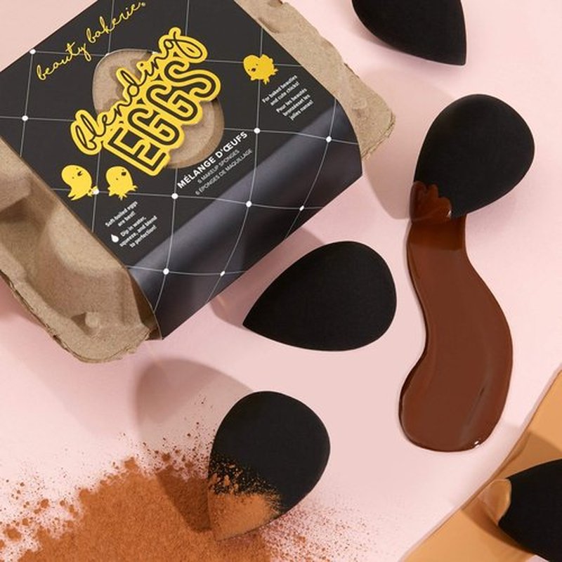 Beauty Bakerie Blending Egg Beauty Sponge Cosmetic Face Make up Blender Sponge Applicator for Powder, Liquid, Foundation, Concealer and Blending, Latex Free 6 Pack Set, Black Egg-cellence