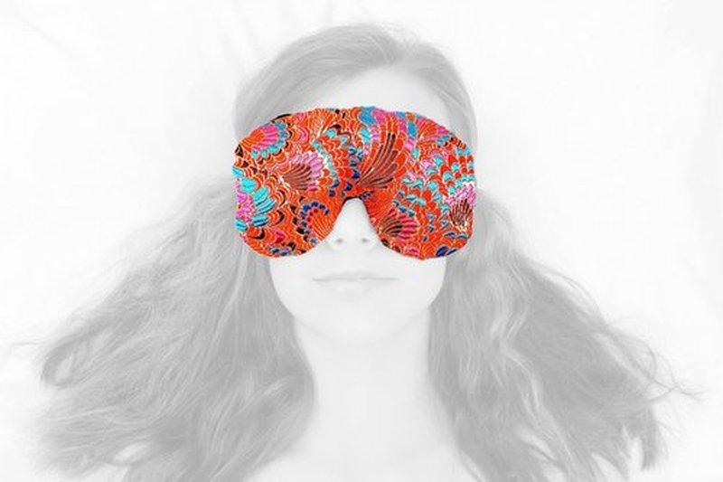 Candi Andi Handmade Opulence Yoga Eye Mask Pillow - Weighted Flaxseed Fill, Unscented, Satin & Velvet, Adjustable Strap - Ideal for Meditation & Restful Sleep -Frilly Fiesta - TEMF-FF