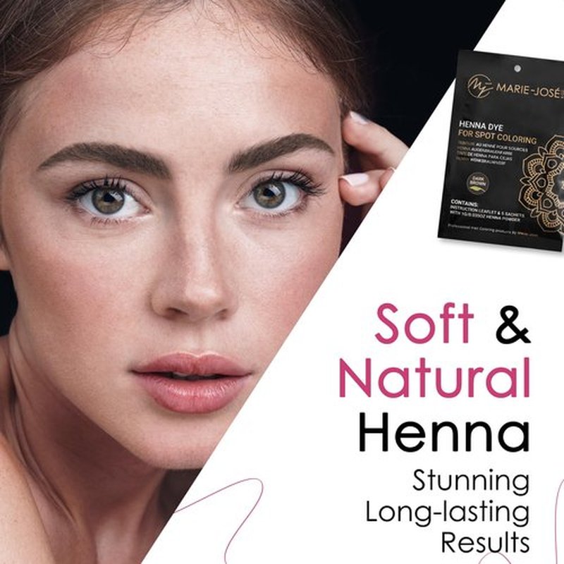 Marie-José & Co Henna Dye Set - Professional Grade Henna Tint for Spot Coloring - Good for 50 Applications (Dark Brown)
