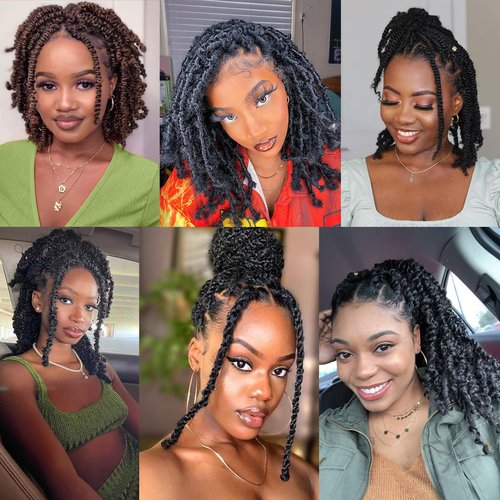 12 Inch Springy Afro Twist Hair Marley Twist Braiding Hair 8 Packs Kinky Twist Hair Short Marley Hair Wrapping Hair for Soft Locs Passion Hair Extensions