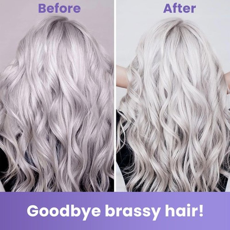 MOEHAIR Color Vibrant Silver Shampoo | Color Enhancing Silver Purple Shampoo | Removes Orange Tones | Neutralizes Brassiness | Paraben & Sulfate Free Shampoo (12 Fl. Oz)