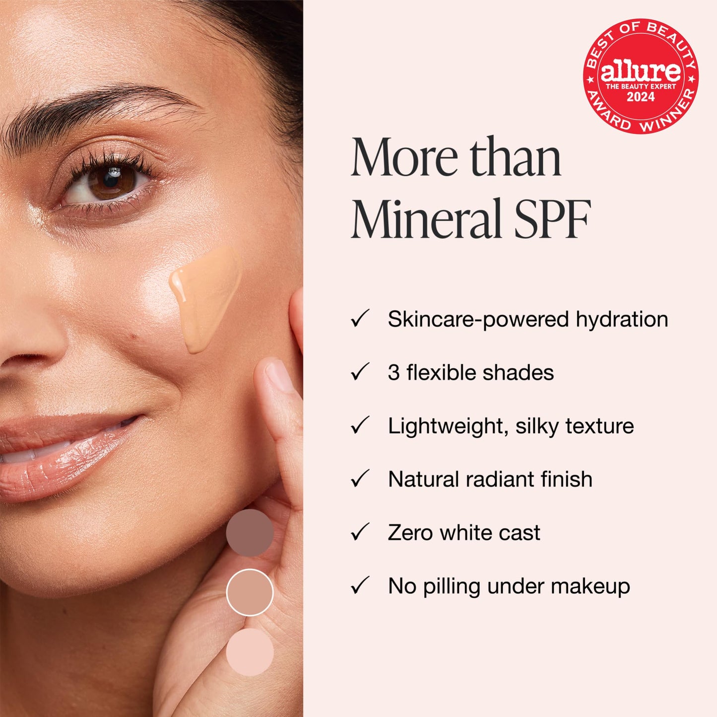 INNBEAUTY Project Mineral Sun Glow Broad Spectrum Sunscreen SPF 43 PA+++ with Peptides & Vitamin C, Fair-Light, 1.7 OZ (50ml)