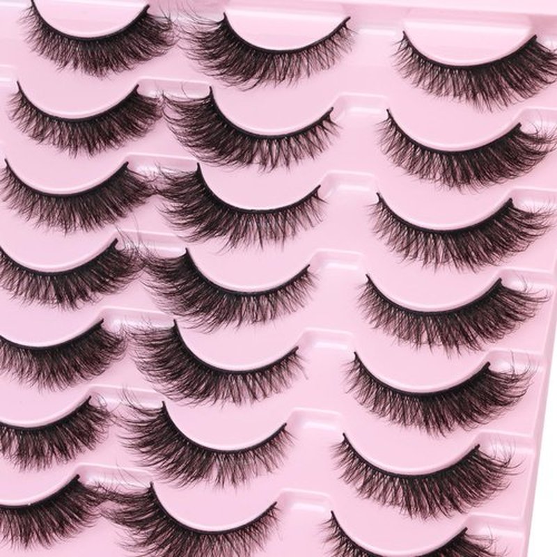 False Lashes Natural Look Fluffy Faux Mink Eyelashes Wispy Fox Eye Lashes That Look Like Extensions 3D Mink Lashes Natural Strip Lashes Pack by Kiromiro 14 Pairs