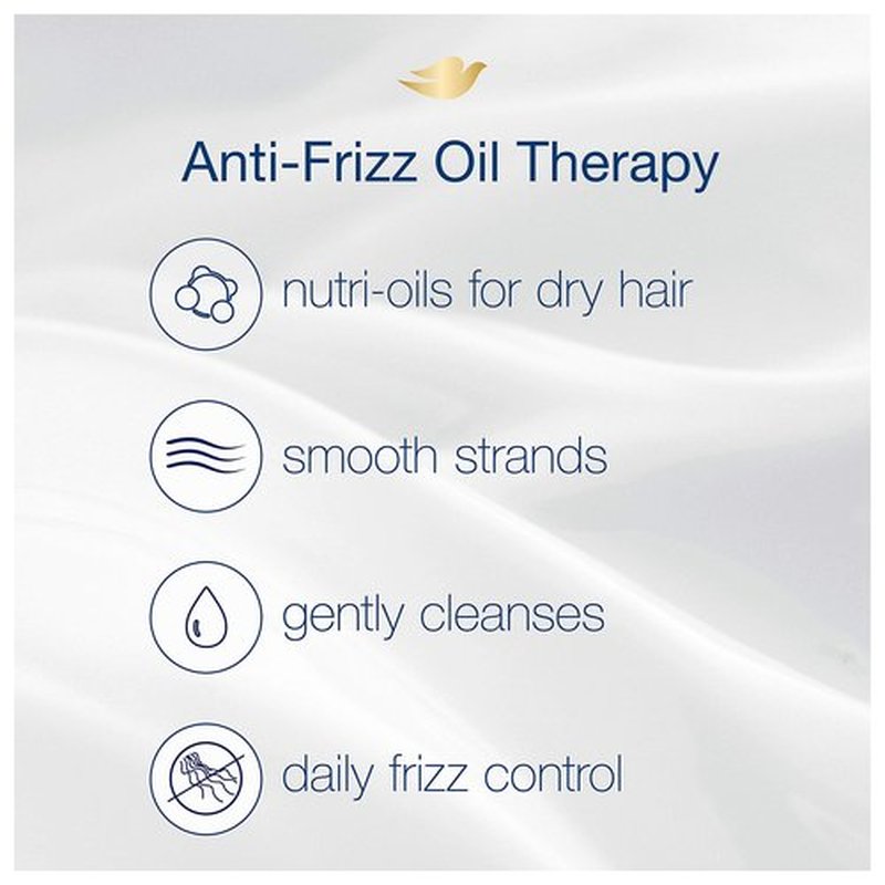 Dove Nutritive Solutions Dry Hair Shampoo for Frizz Control Oil Therapy with Nutri-Oils Moisturizing Shampoo Formula Smooths Hair 12 oz, 4 Count