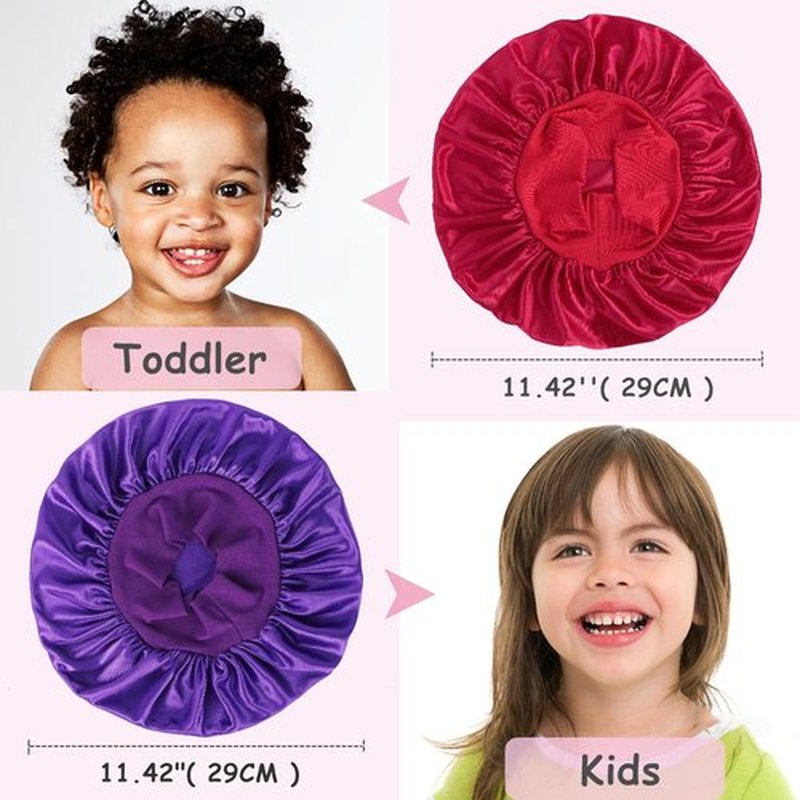 3 PCS Kids Bonnets for Girls,Silk Bonnet for Sleeping Kids,Bonnet for Kids,Toddler Bonnet for Boys and Girls,Small