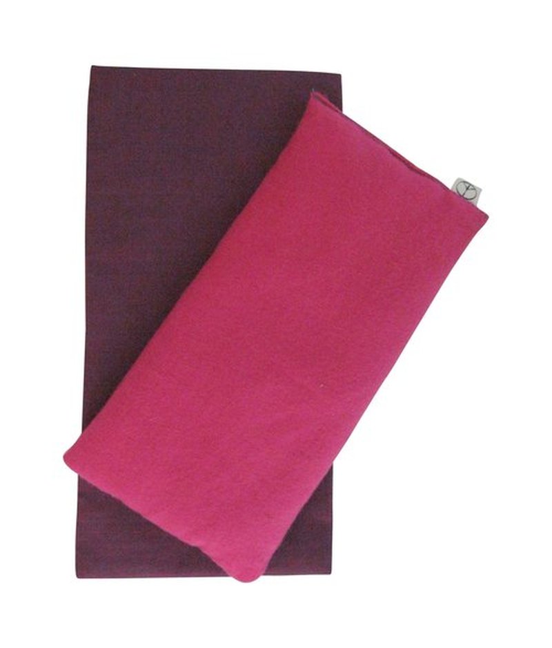 Peacegoods Eye Pillow w/Cover - Gift Set - Unscented Flax - 4 x 8.5 - Washable - Soft Cotton Flannel - Soothing Relaxing - fuchsia pink mulberry maroon