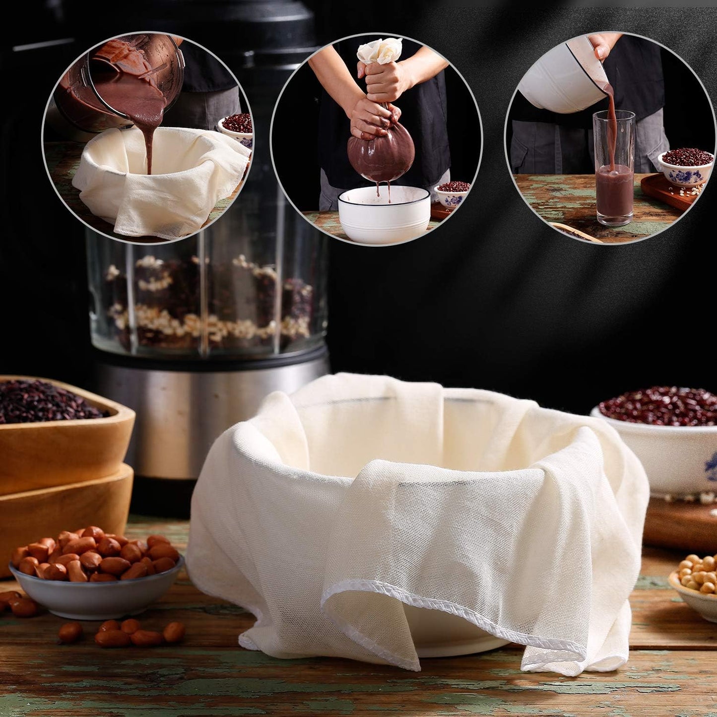 Muslin Cloths - 5 Pack Reusable Cheesecloths | 100% Unbleached Cotton Strainers (50 x 50 cm)
