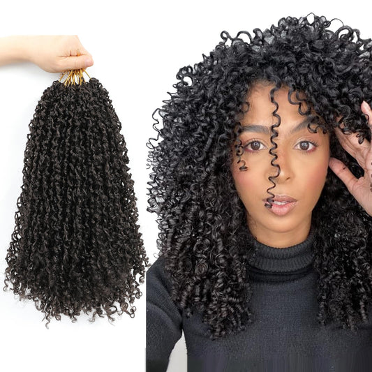 Passion Twsit Hair 12 Inch - 2# Yankee Twist Crochet Hair 10Packs Passion Twist Braiding Hair Prelooped Mini Spring Twist Crochet Hair for Black Women(12 Inch,2#)