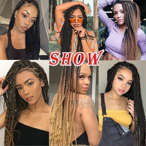 Pre-stretched Braids Hair 26 Inch 8 Packs Professional Itch Free Hot Water Setting Synthetic Fiber Ombre Yaki Texture Braid Hair Extensions 1B…