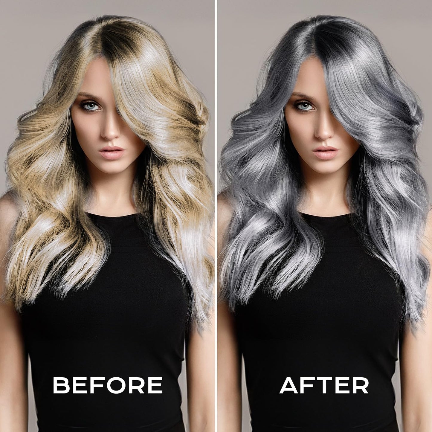 TEIHWAL Temporary Hair Color Spray Gray Hair Spray,One Time Use Grey Hair Dye for Christmas Halloween Cosplay Party-Gray