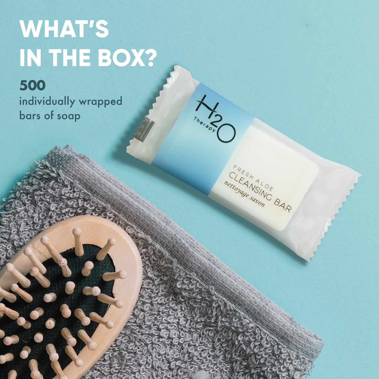 Travel Size Hotel Bar Soap 500 Count 1 oz Cleansing Bars Guest Amenities for Hotels Vacation Rentals and Short Term Rentals Paraben Free Green Tea Scent Infused with Aloe and Olive Oil by H2O Therapy