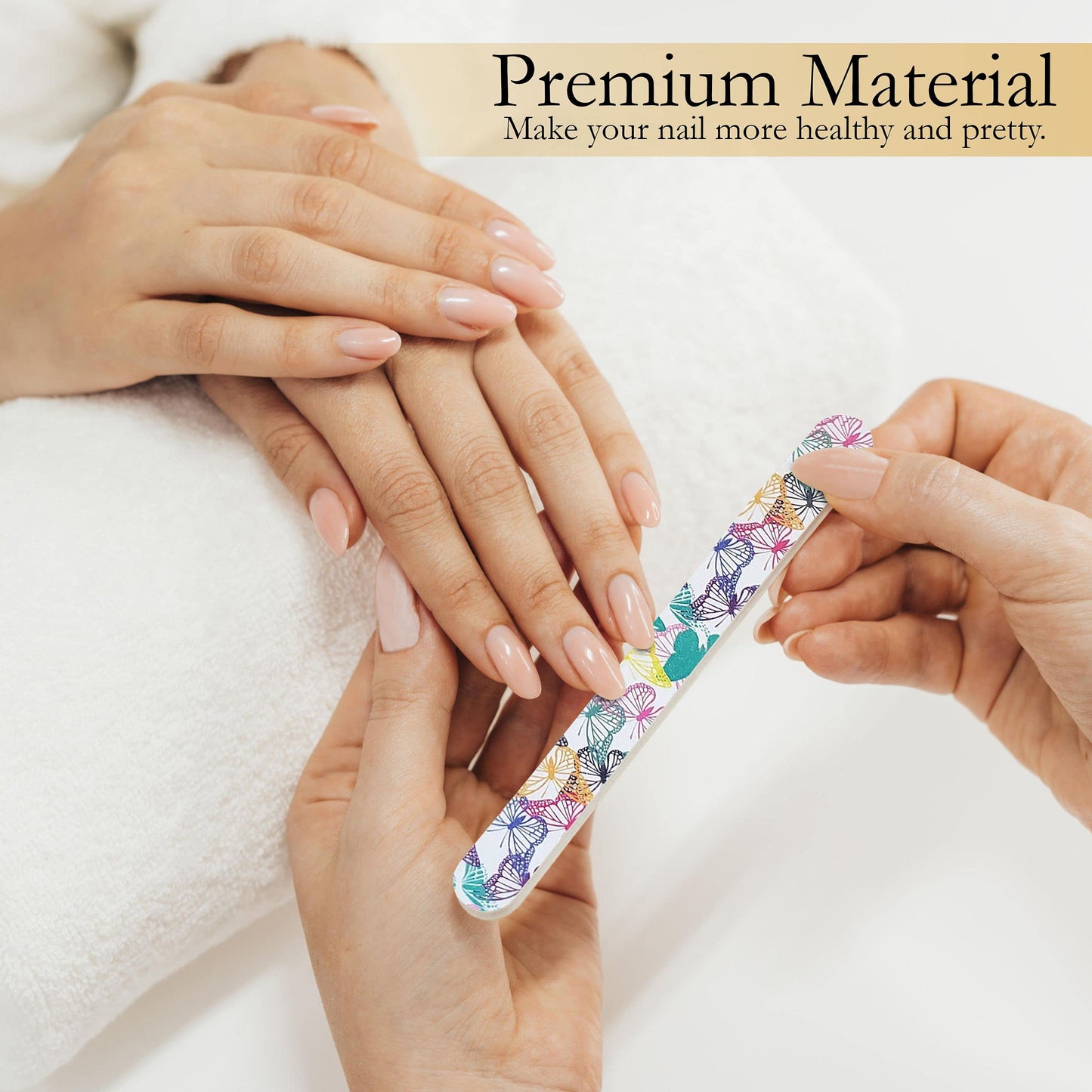 P2P Nails Colorful Nail File Strips - Double Sided Filers for Shaping and Smoothing Toenails and Fingernails - Manicure and Pedicure Nail Buffers - 12 Pack