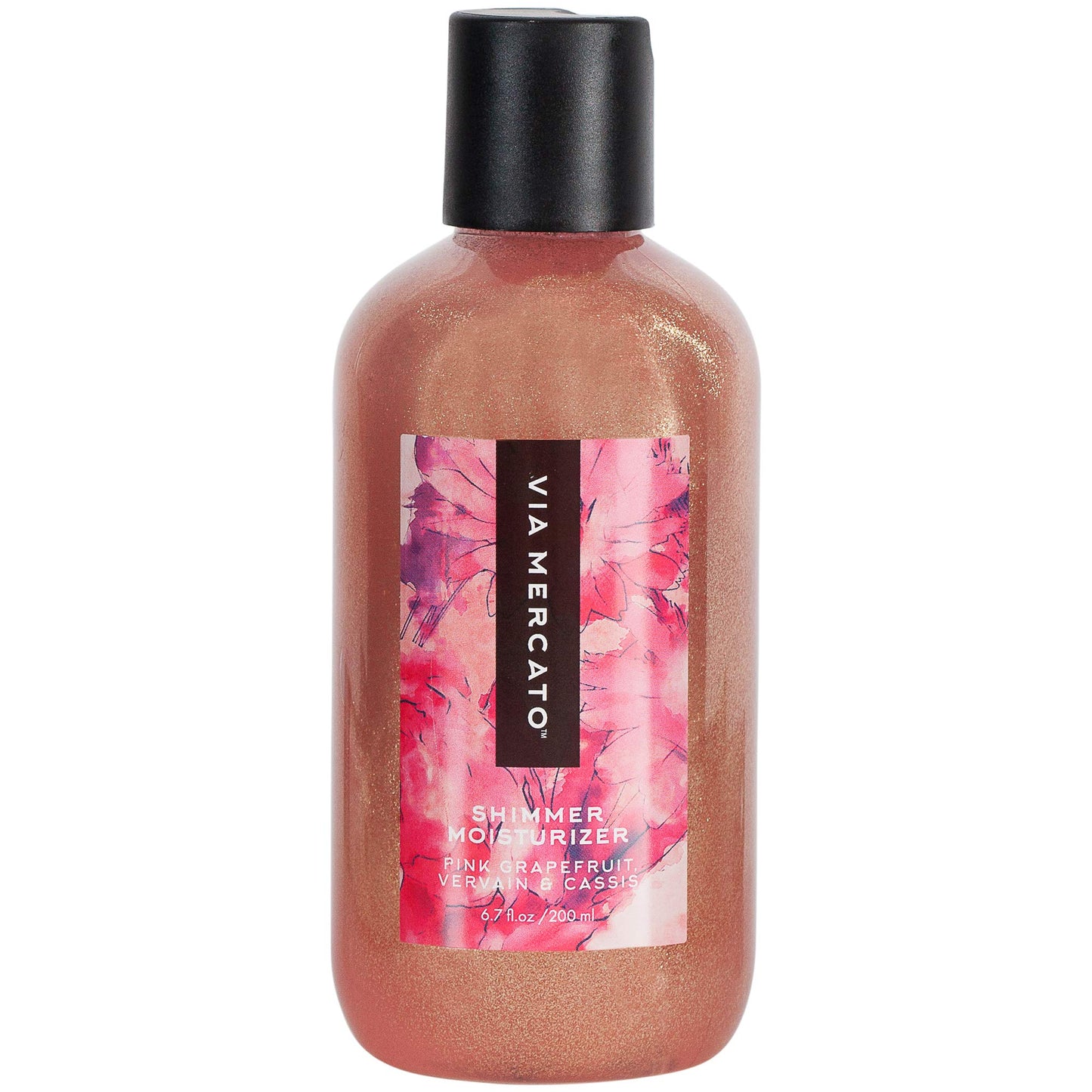 Via Mercato Bella Collection, Hydrates & Invigorates, Shimmer Moisturizer, 200 ML, No. 4 - Pink Grapefruit, Vervain & Cassis