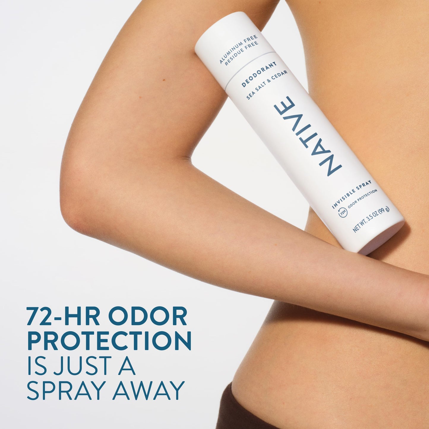 Native Deodorant & Body Spray, Sea Salt & Cedar, 72-Hour Odor Protection for Underarms & Body, Aluminum Free, Quick Drying, 3.5 oz