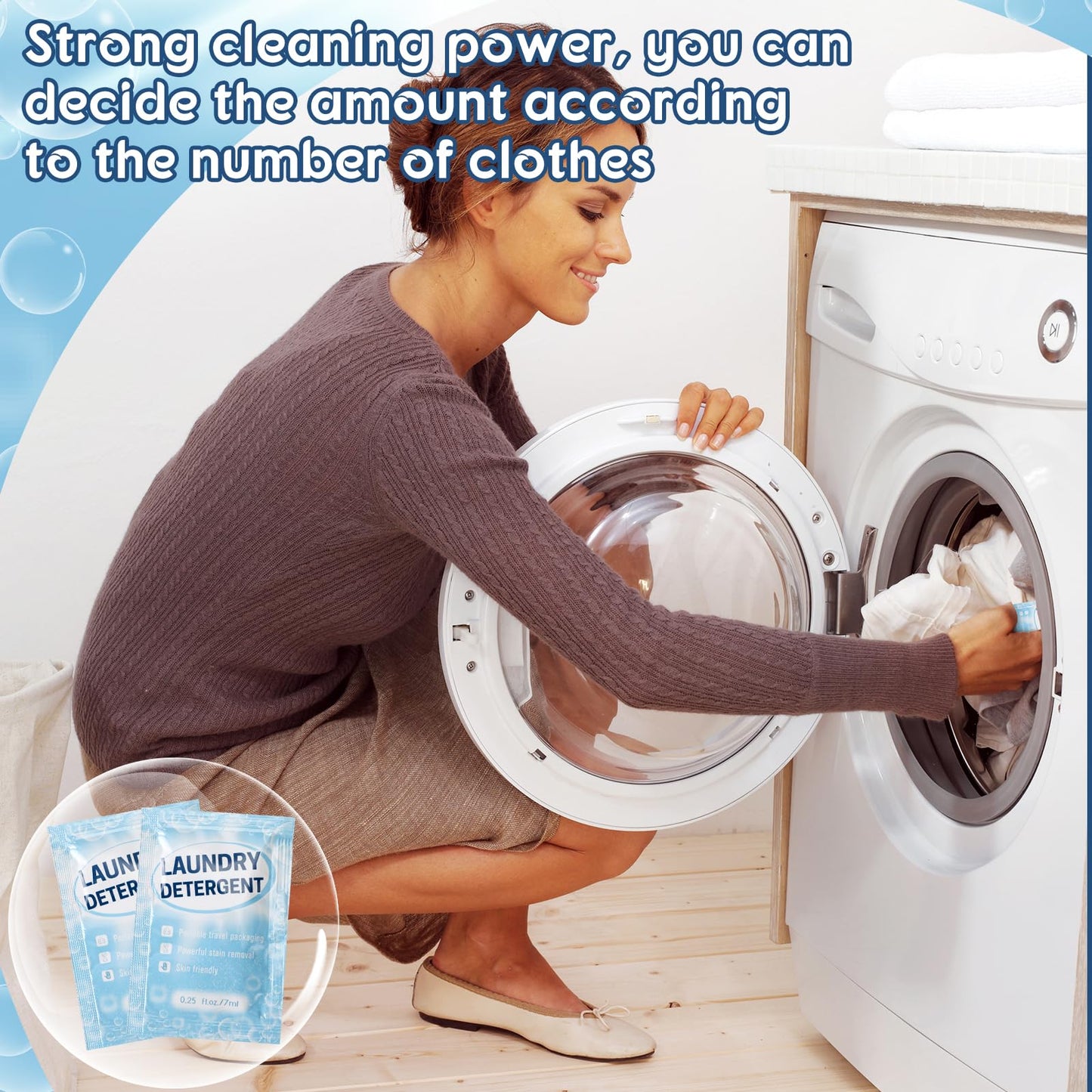 Leelosp 200 Pcs Travel Laundry Detergent Packets Individual 0.25 oz
