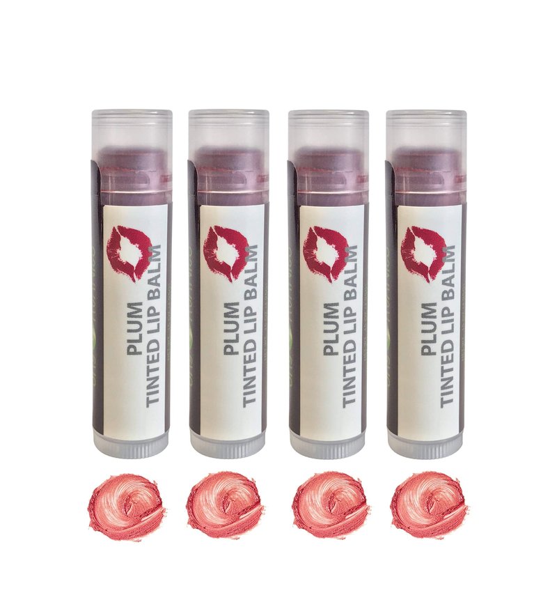 Sky Organics Plum Tinted Lip Balm for Lips to Moisturize, Soften & Add A Wash of Color, 4pk.