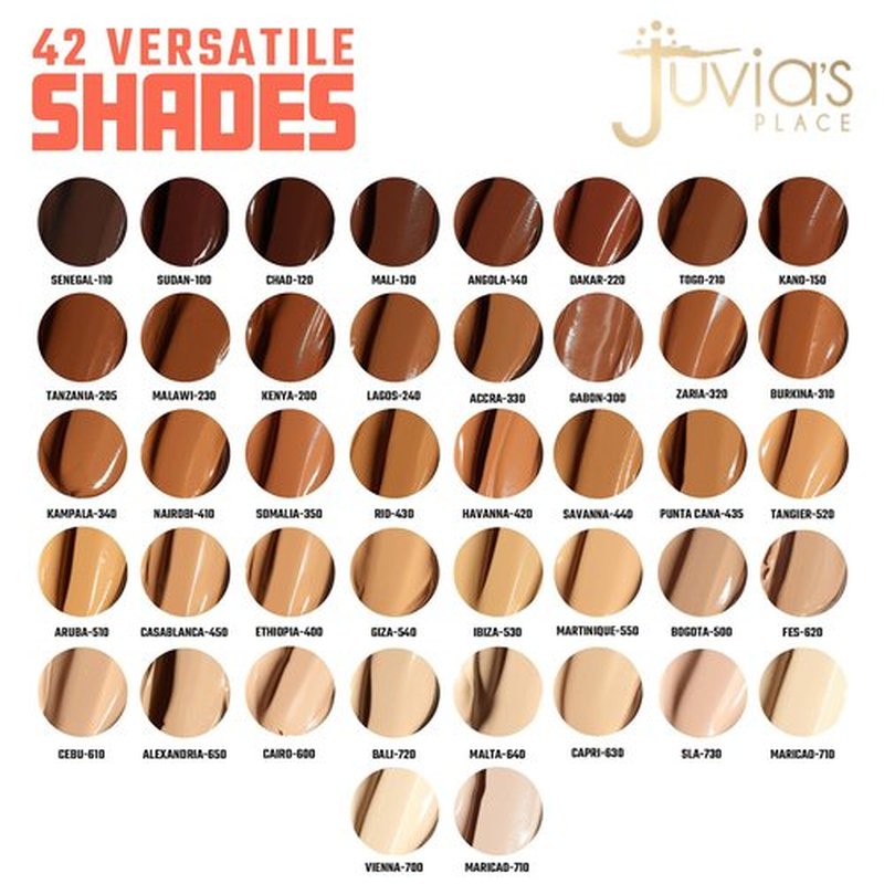 Juvia's Place I Am Magic Velvety Matte Liquid Foundation 140 - Angola - Deep Dark w/Warm Undertone, Makeup Foundation Full Coverage, Lightweight, Long Wear, Velvety Matte Finish