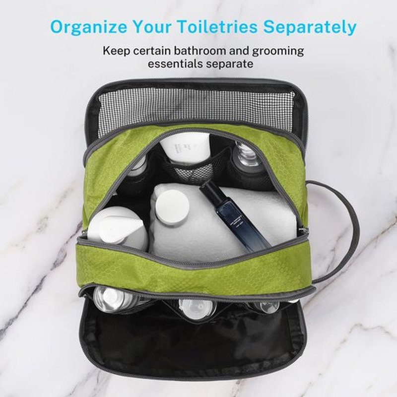 Travel Toiletry Bag Nylon, Gonex Dopp Kit Shaving Bag Toiletry Organizer Green