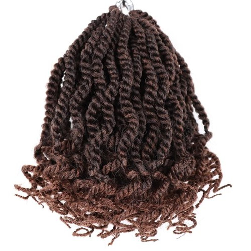 6 Inch Crchet Hair for Black Women Pre Looped Senggalese Twist Crochet Hair Short Kids Crochet Hai Rope Twist Crochet Hair with Curly Ends (6 Inch,T30)