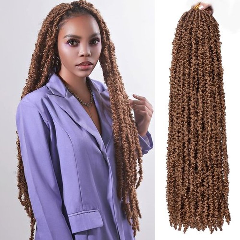 ZRQ 30 Inch Butterfly Locs Crochet Hair 2 Packs Blonde Distressed Faux Locs Crochet Braids, Pre looped Handmade Goddess Soft Locs 27 Crochet Locs Braids for Women(2Packs,27#)