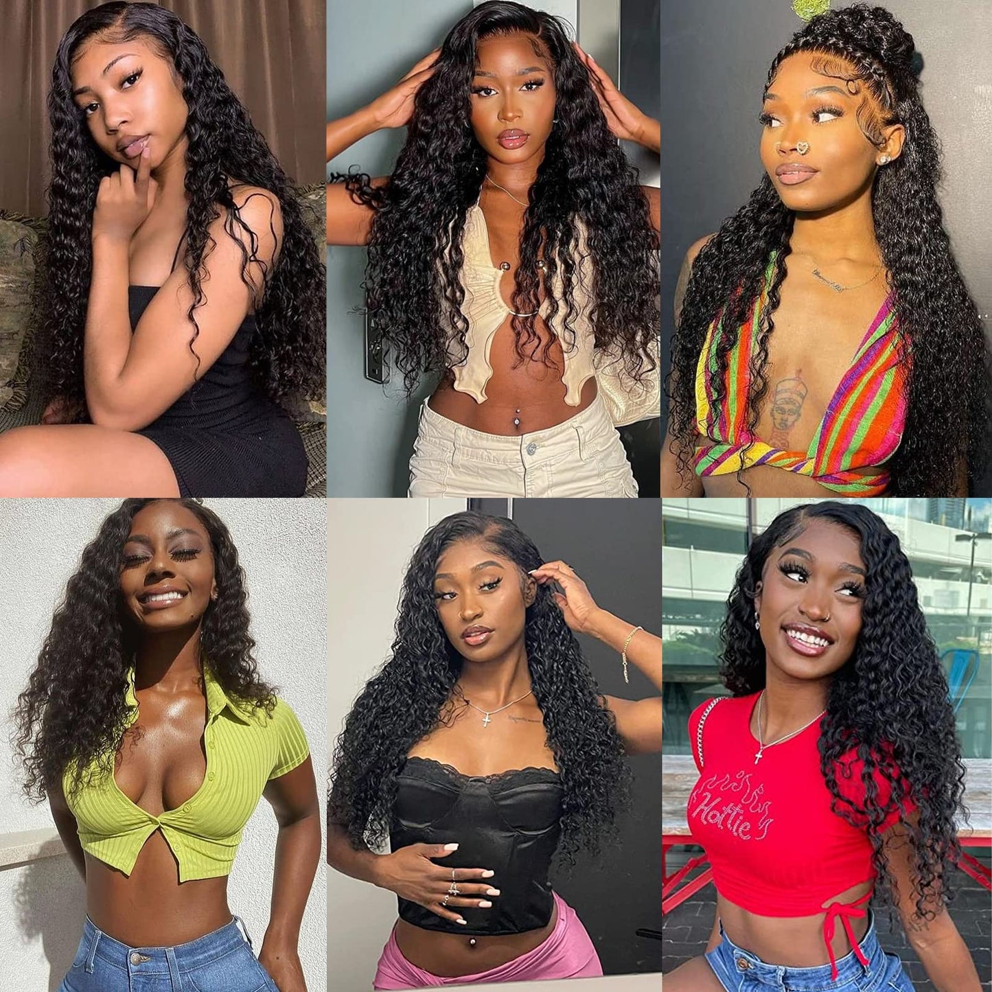 Deep Wave Human Hair Bundles 12 14 16 Inch Curly Bundles Human Hair 100% Unprocessed Brazilian Virgin Human Hair 3 Bundles 10A Wet and Wavy Bundles Human Hair Natural Black Color