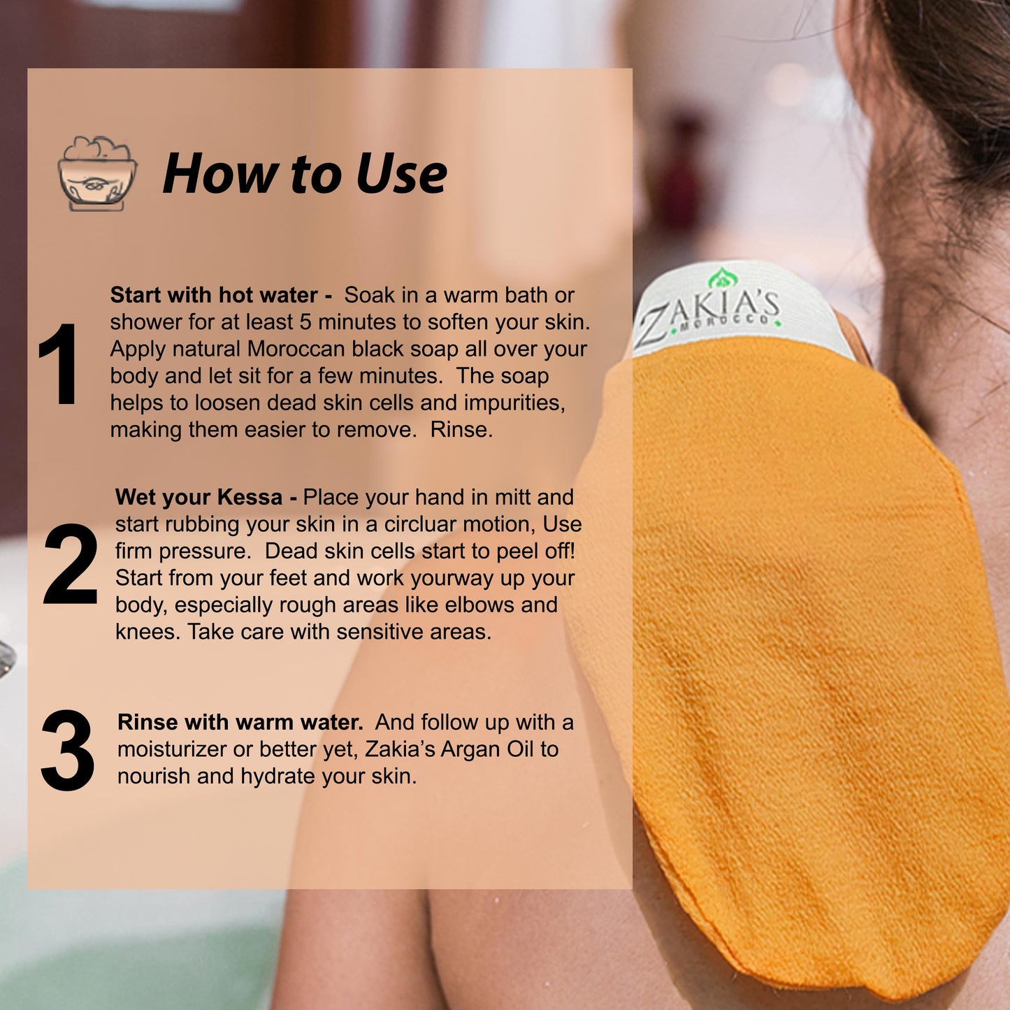 Original Rough Kessa Exfoliating Glove - Microdermabrasion Home Exfoliating Mitts, Removes unwanted dead skin, dirt and Keratosis Pilaris. Great removing spray tan and enhancing tattoos. 2 pack
