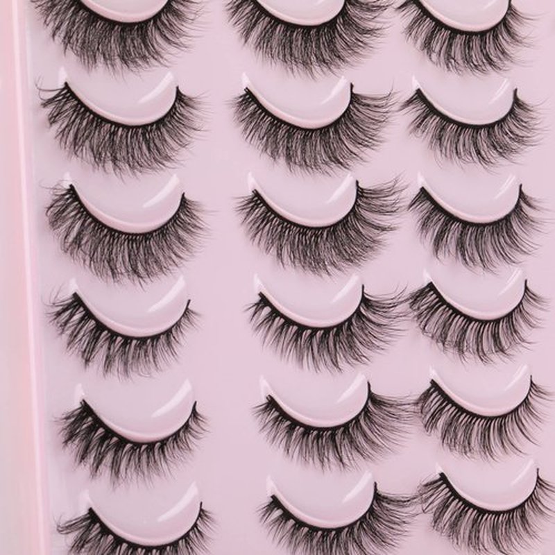 ALPHONSE False Lashes 3D Natural Short Wispy Fake Eyelashes Full Fluffy Wispies 15MM Faux Mink Eyelash Pack 20 Pairs 4 Styles Mixed