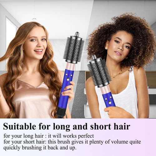 YTCHYYSK Large Round Volumizing Brush (Metal Gray) Compatible with Dyson Airwrap, Fluff up and Volumize for Styling, Hair Brush Attachment for Salon-Quality Results, 1 Count, Curly Hair, Unisex