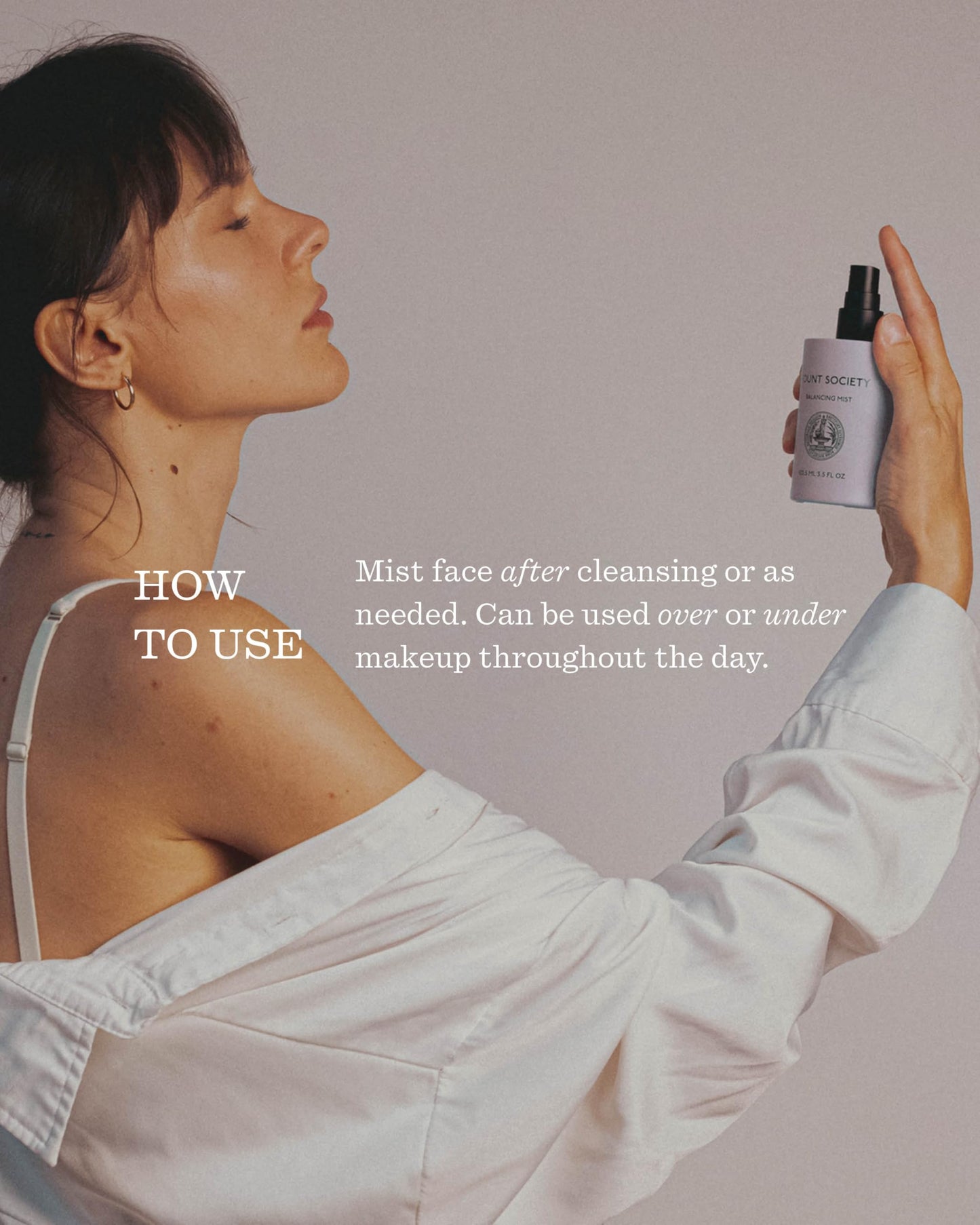 Fount Society Balancing Face Mist - 3.5 fl oz Refreshing Rosewater Facial Mist for Hydration & pH Balance - Lightweight, Soothing Formula with Snow Mushroom - Vegan & Cruelty-Free