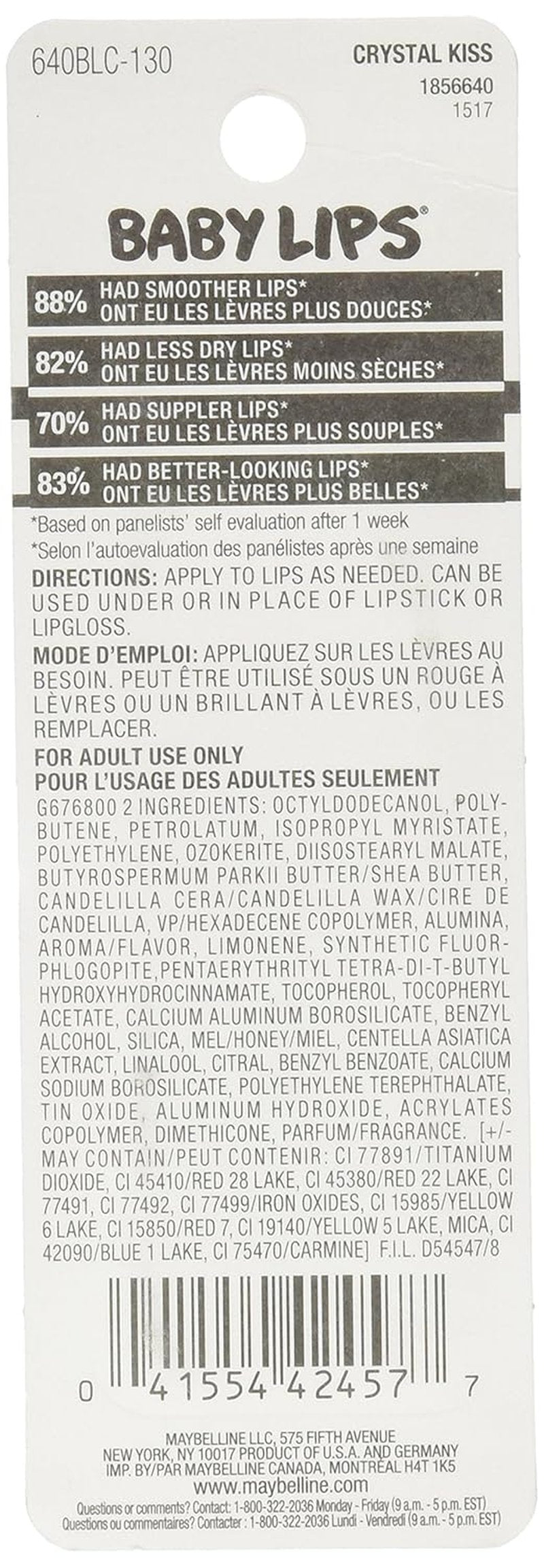 Maybelline Baby Lips Crystal Lip Balm - Crystal Kiss Flavor | 0.15 Oz Moisturizing Formula