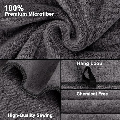 Orighty Bath Towels Pack of 2 - Soft Feel Grey Bath Towel Sets, Highly Absorbent Microfiber Towels for Body, Quick Drying, Microfiber Bath Towels for Sport, Yoga, SPA, Fitness, (27’’ x 54’’)